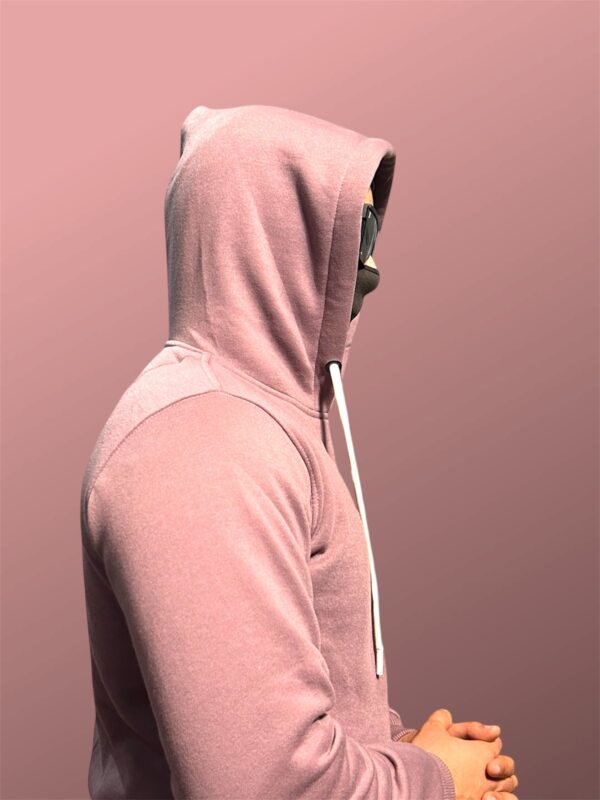 Space Pink Colour Hoodie - Image 3